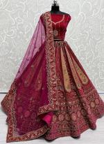 Velvet Rani Bridal Wear Embroidery Work Lehenga Choli